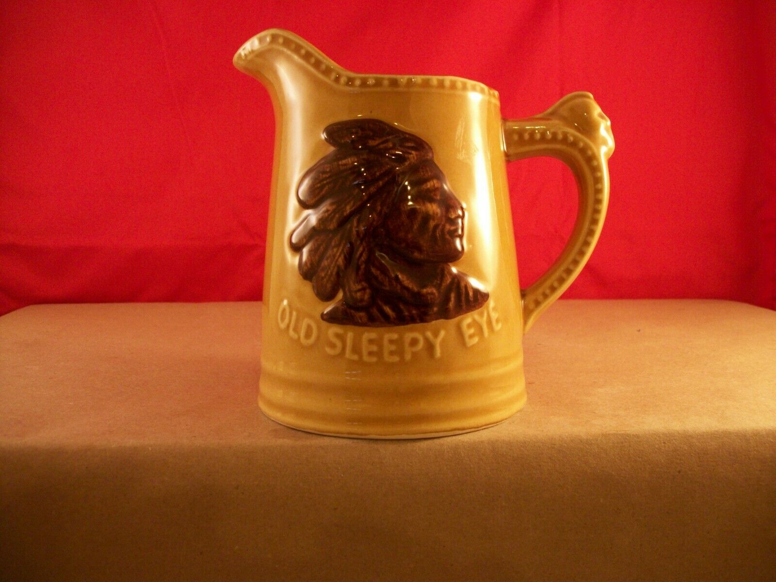 13 Annual Old Sleepy Eye Stoneware Collectors Pottery Convention Pitcher - 1988