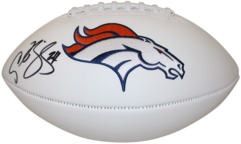 Champ Bailey Autographed/signed Denver Broncos Logo Football Beckett 35612