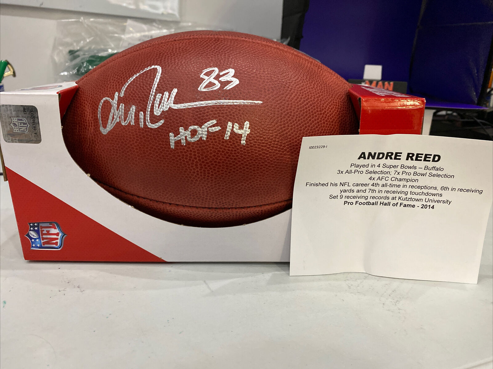 Andre Reed Tri Star Authenticated Autographed Wilson Football Official 🔥🏈