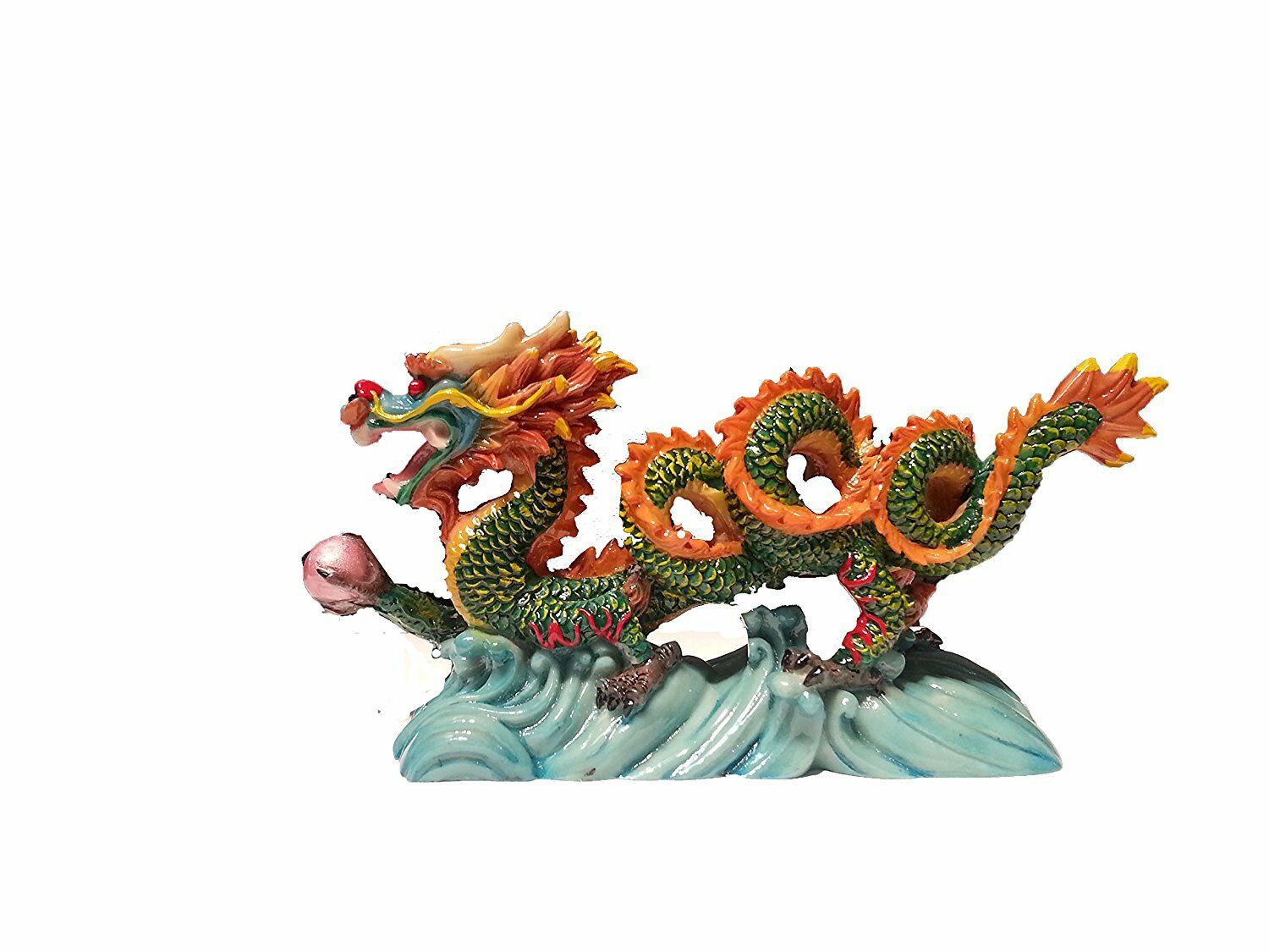 New Color Chinese Feng Shui Dragon Figurine Statue For Luck & Success 6" Long