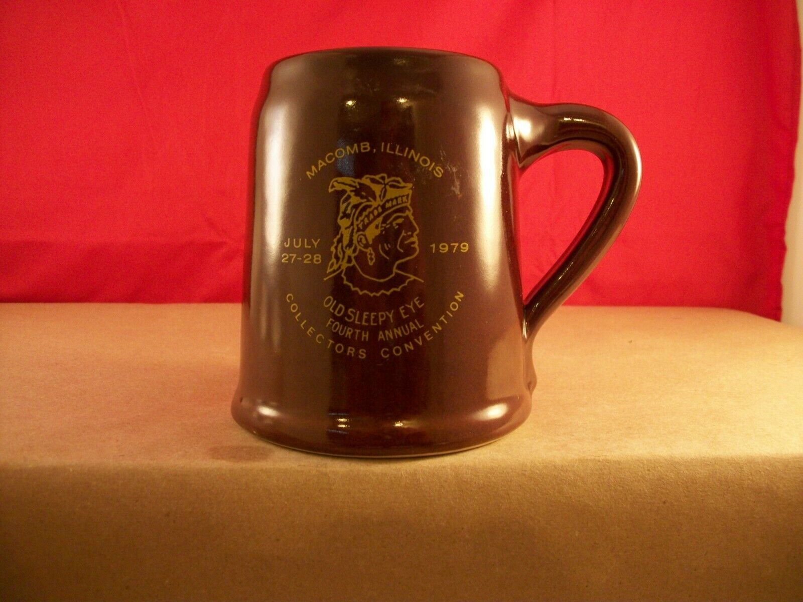 4th Annual Old Sleepy Eye Stoneware Collectors Pottery Convention Mug -1979