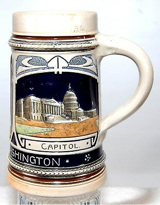 Vintage Washington Dc Souvenir Pottery Illustrated Mug